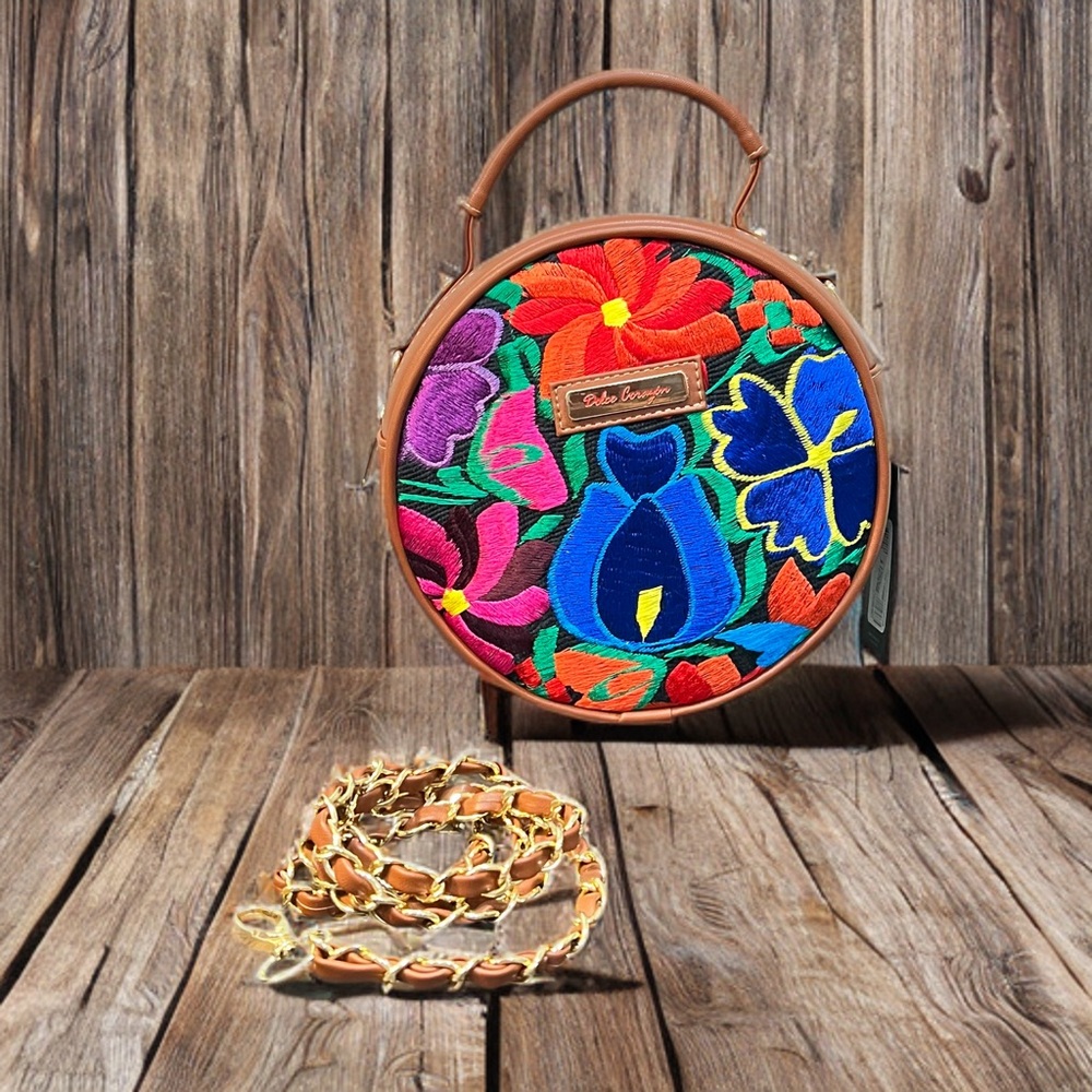 Vera Bradley Red and Blue Mini Bag Artistic Design